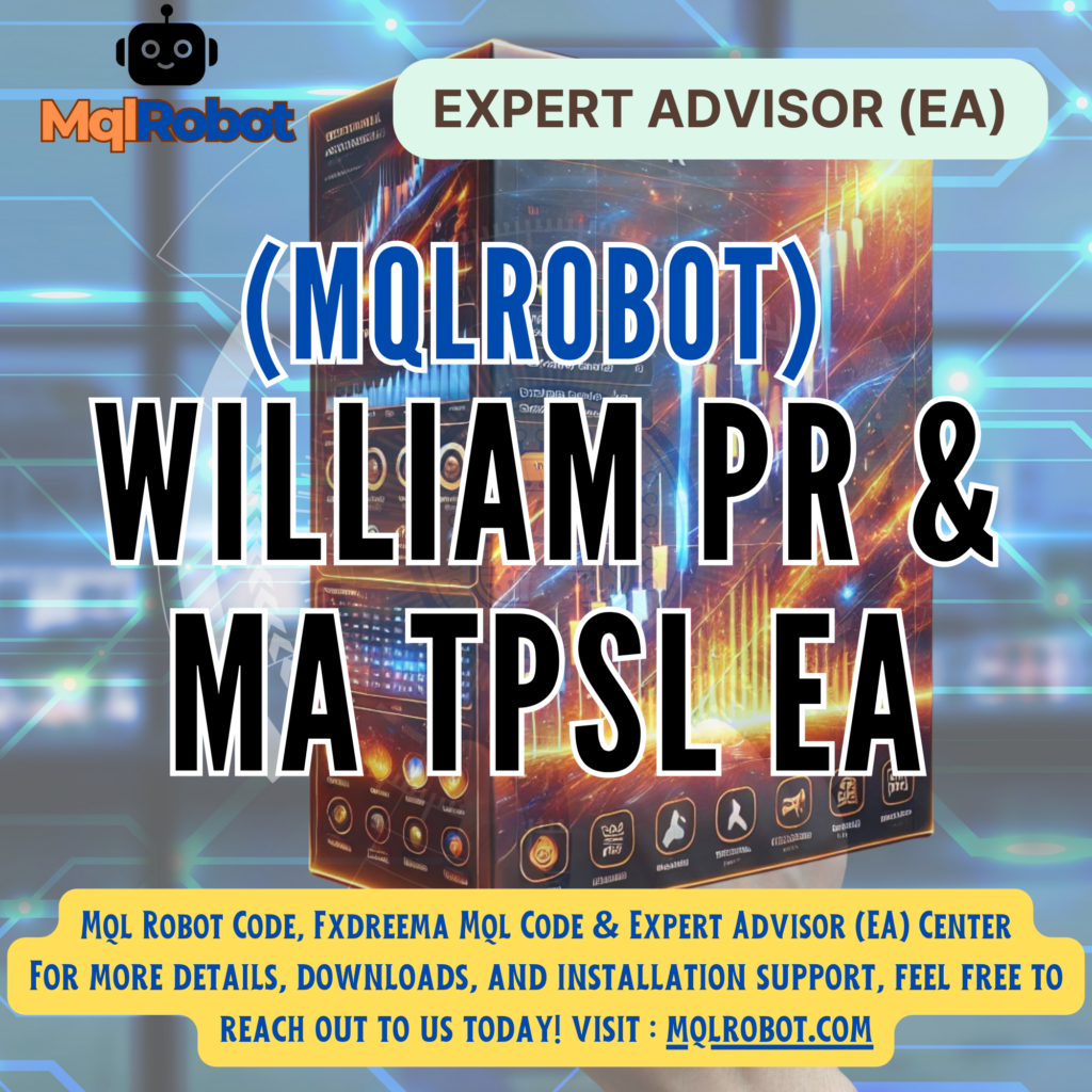 (Mqlrobot) William PR & MA TPSL EA: จับจังหวะตลาดอย่างแม่นยำ ด้วยระบบ William %R และ MA